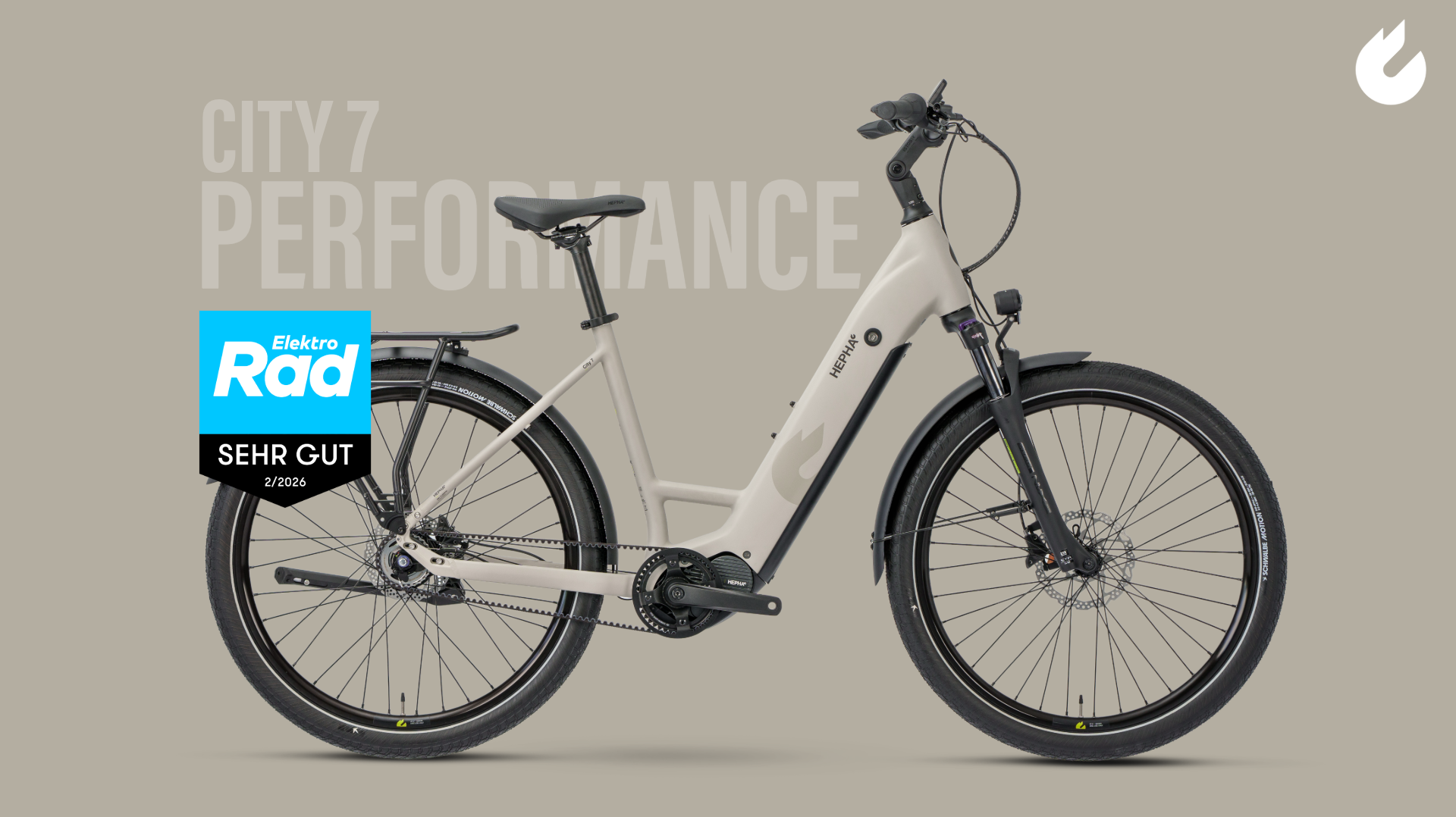 HEPHA City 7 Performance Receives rating of 1.6 in the 2026 ElektroRad Test HEPHA E-Bike