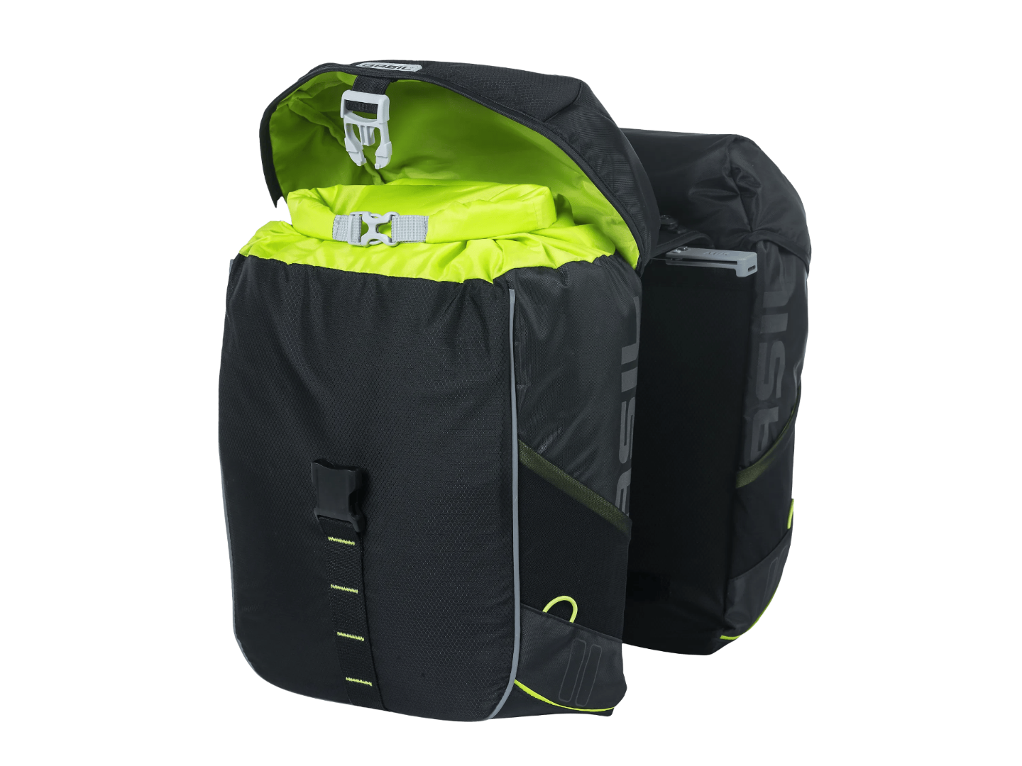 Basil double panniers Miles MIK, blacklime, 34L HEPHA E-Bike
