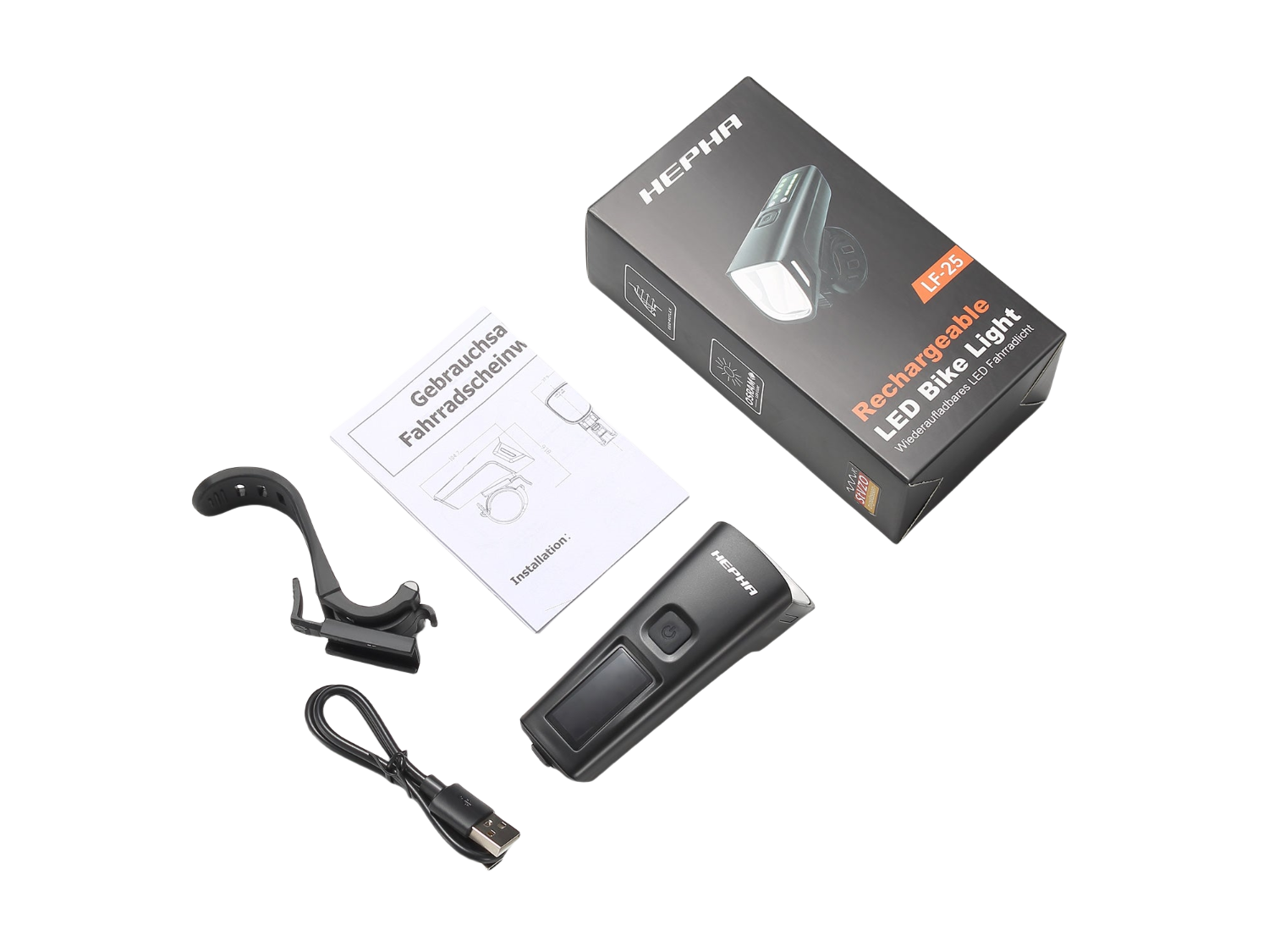 Hepha Headlight LF25 100LUX Hepha E-Bike