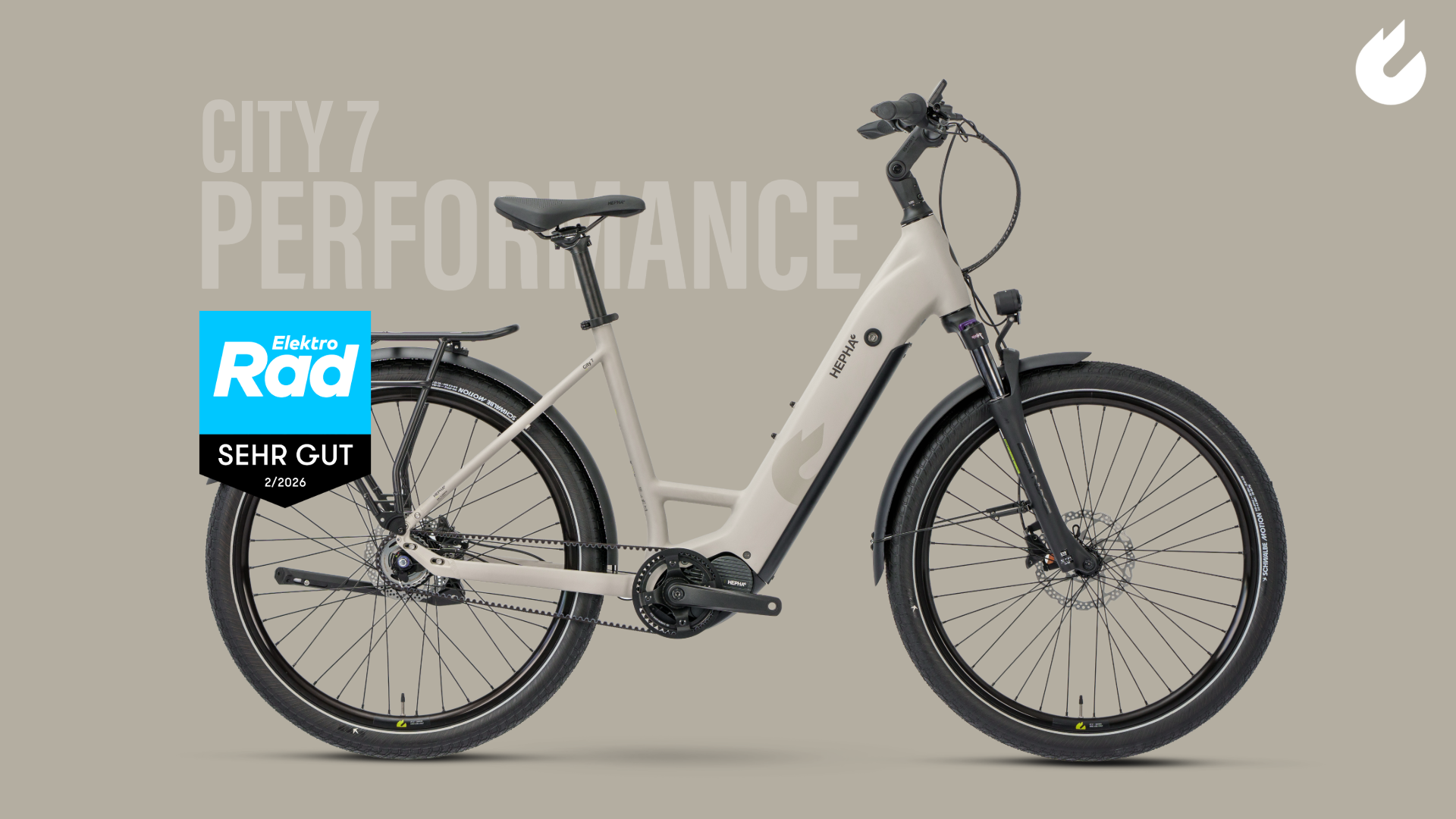 HEPHA City 7 Performance Receives rating of 1.6 in the 2026 ElektroRad Test HEPHA E-Bike