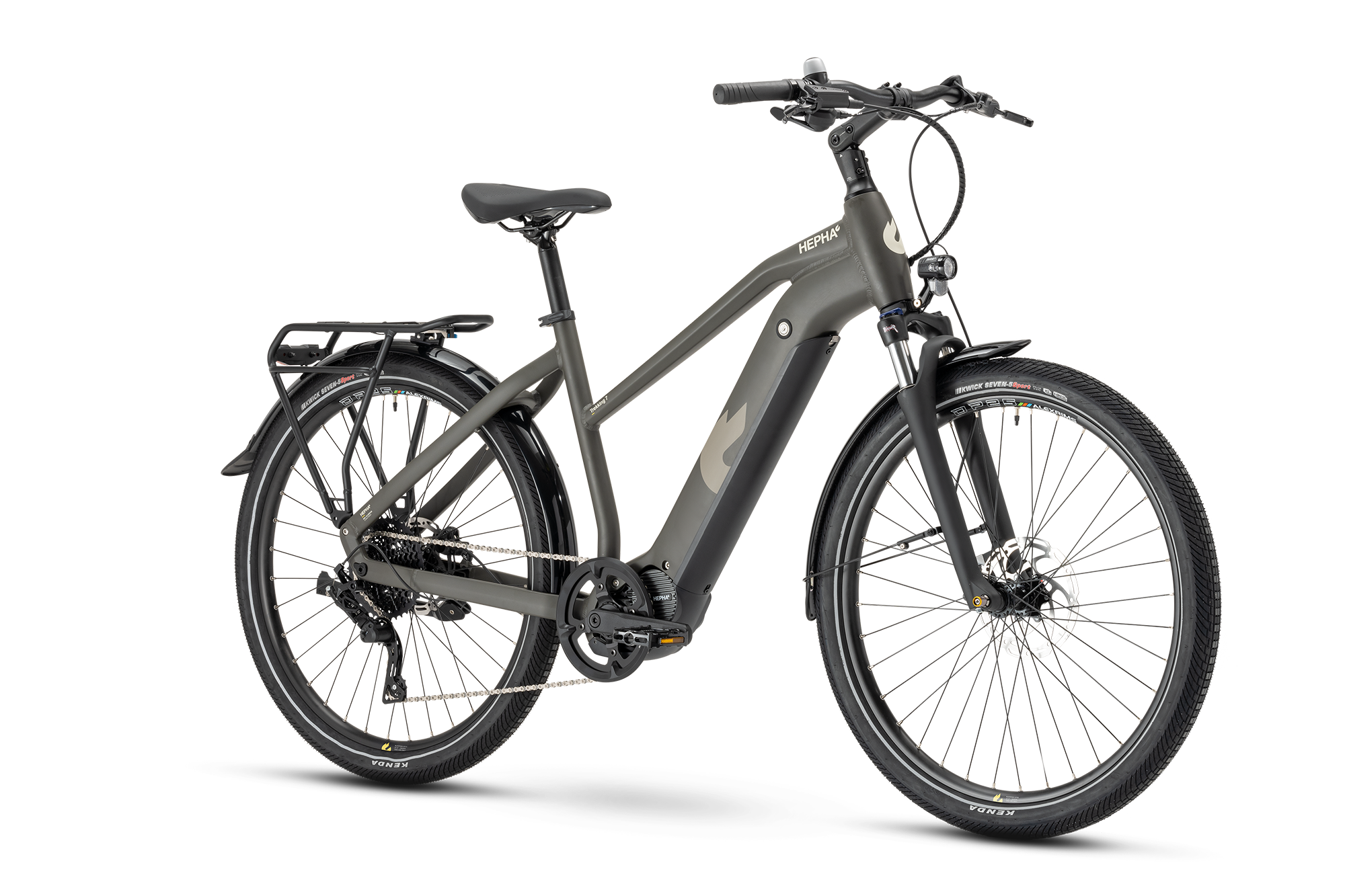 Hepha Trekking 7 Long Range 2024 Low Step Trekking E-Bike Pedelec - ANTHRACITE