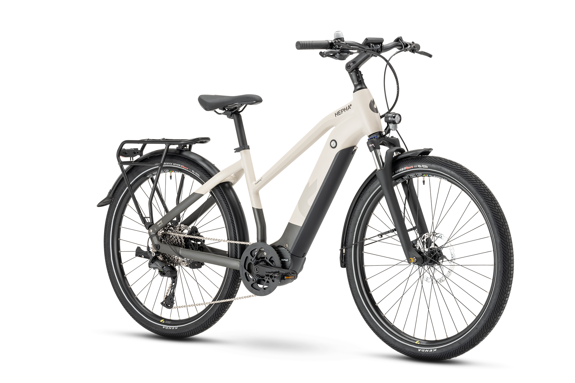 Hepha Trekking 7 Ultra 2024 Low Step Trekking E-Bike Pedelec - Warm Grey