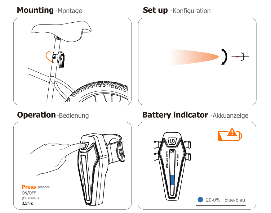 HEPHA Bicycle Lighting Set 100Lux – HEPHA E-Bike