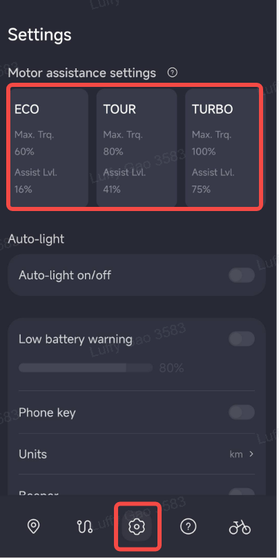 How can I adjust motor assistance?